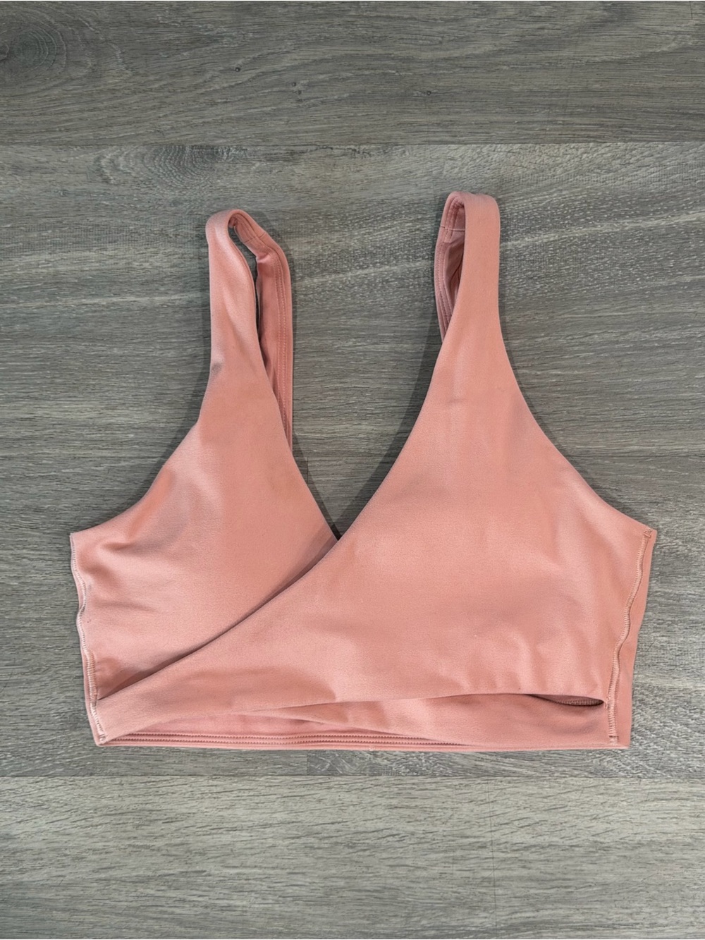 Nike One Dri-FIT Dusty Pink V-Neck Wrap Sports Bra Size Small